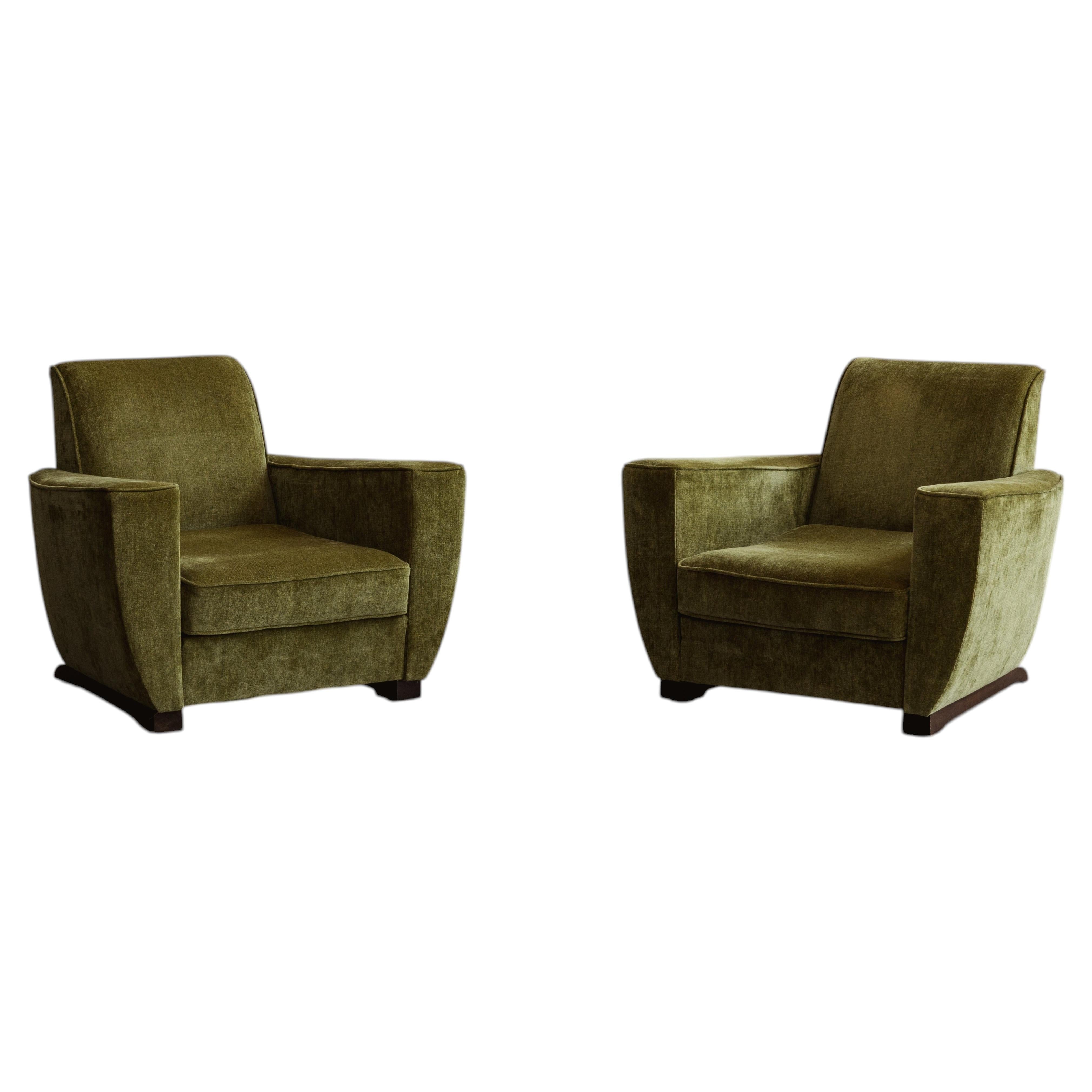 Club Armchairs in the Style of André Sornay, France, 1940s, Set of 2