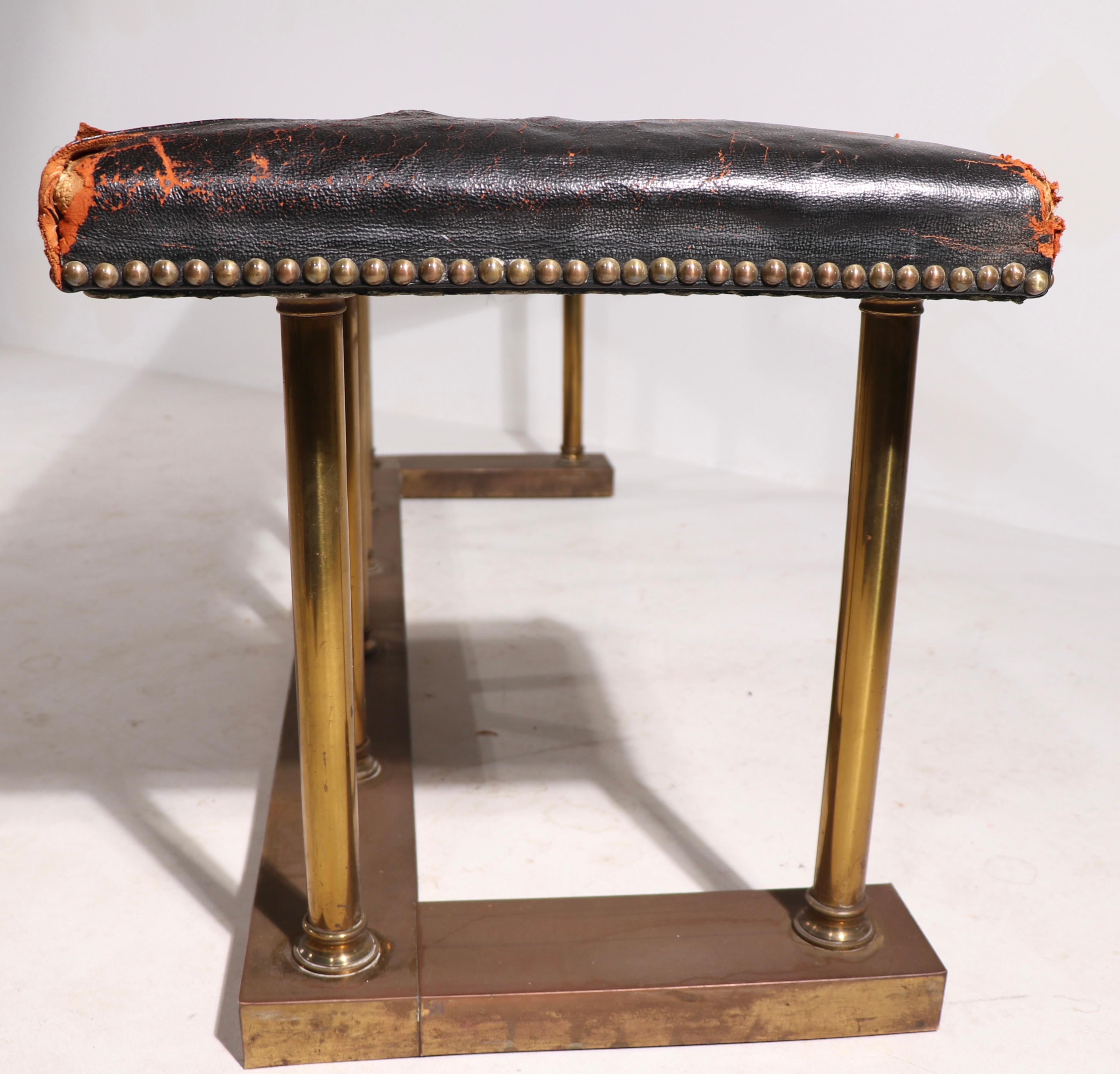 Club Bench Fender Brass with Leather Seat 8