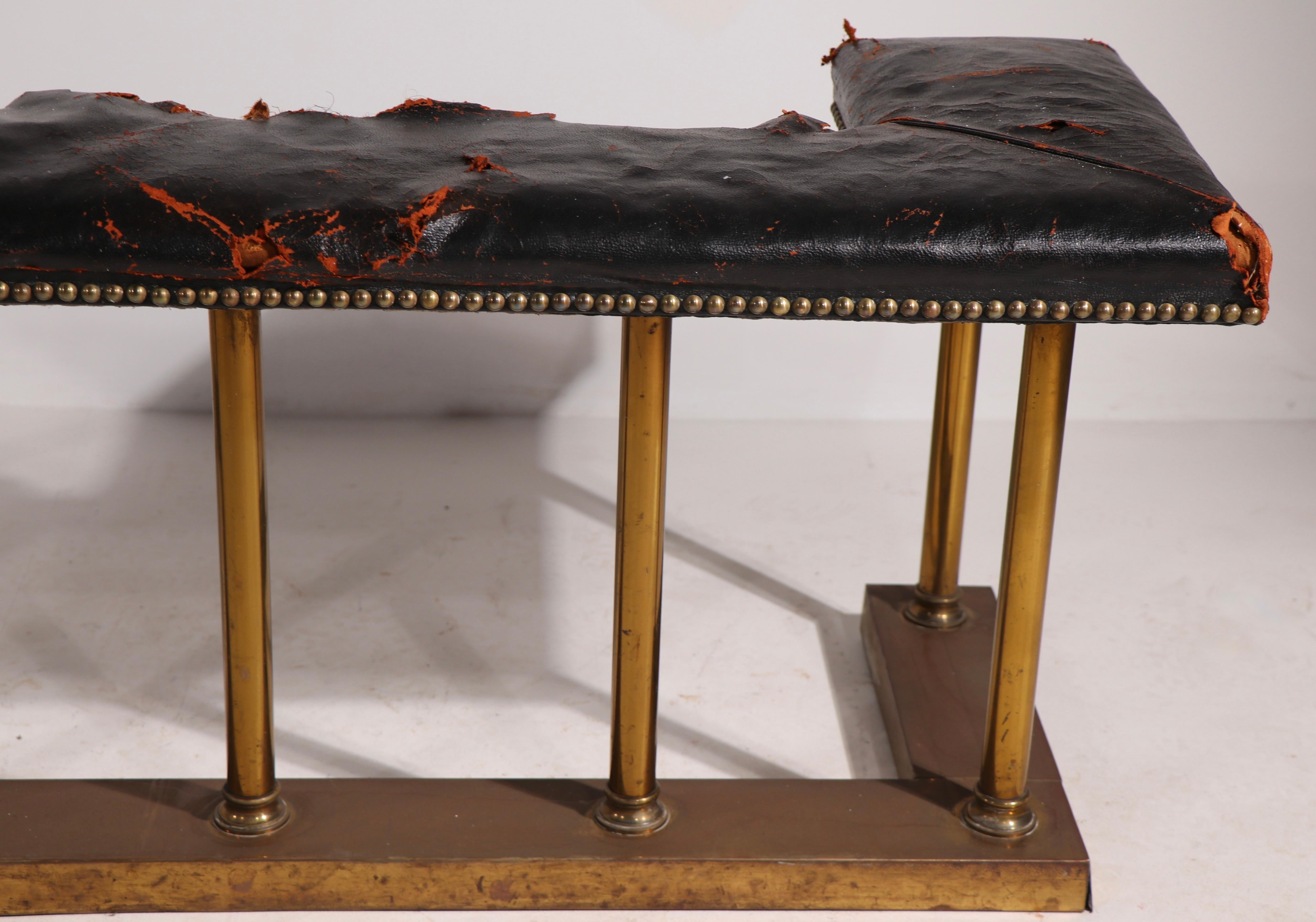 American Club Bench Fender Brass with Leather Seat