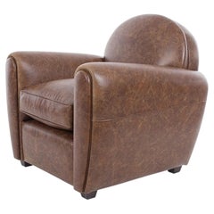 Club Brown Hand-Patinated Leather Armchair