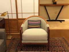 Club Chair by Brian Holcombe in Mahogany with Upholstery