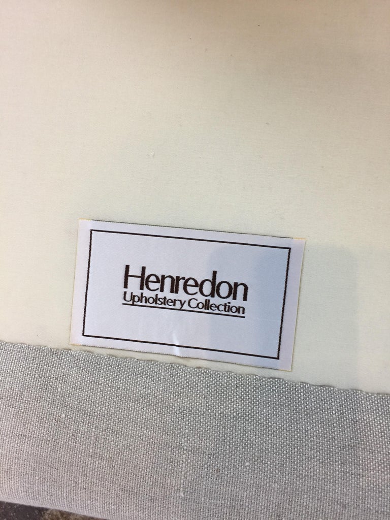 Linen Club Chair by Henredon For Sale