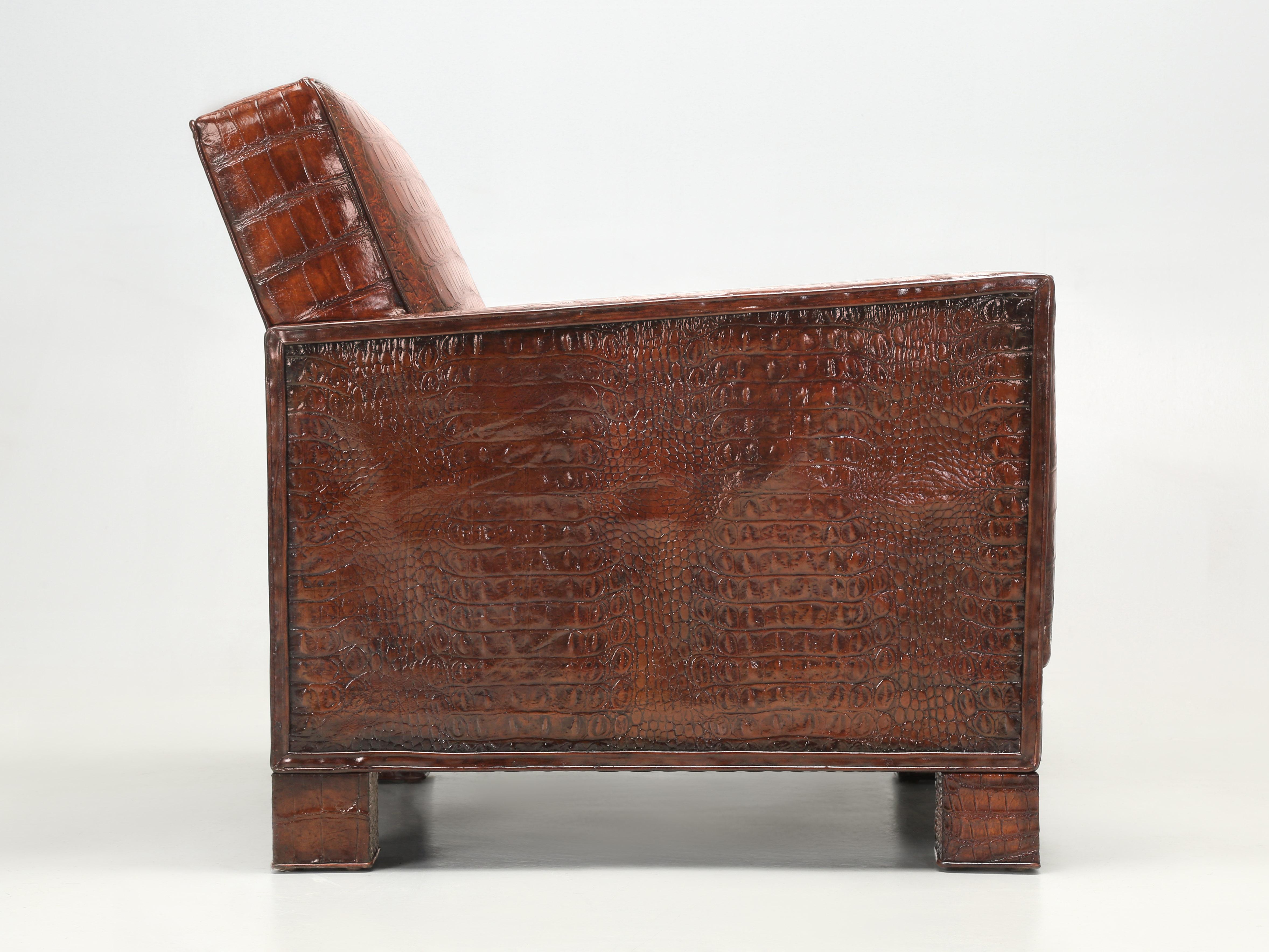 Genuine Alligator Club Chair Inspired by Jean-Michel Frank & Adnet by Old Plank 5