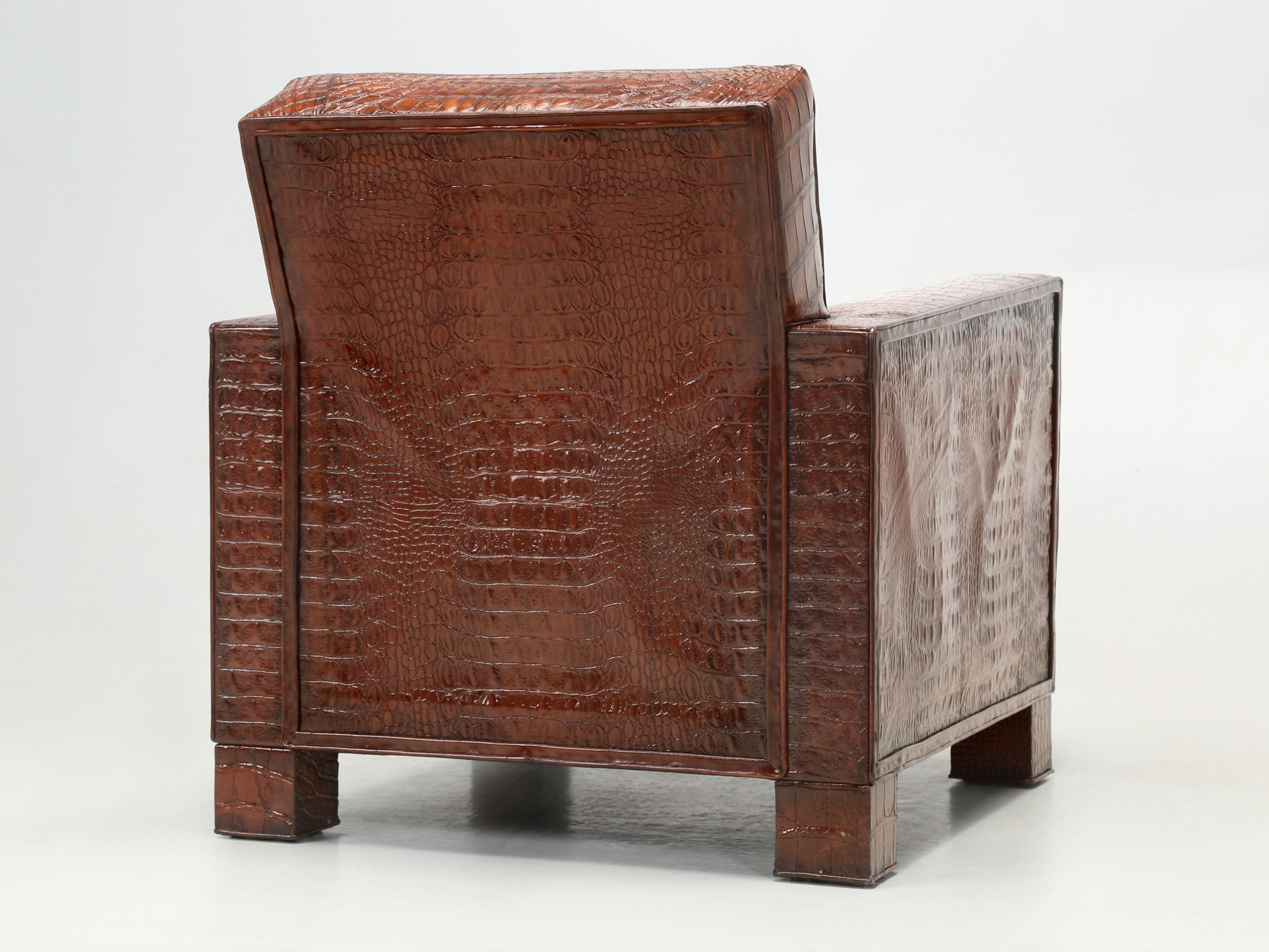 Genuine Alligator Club Chair Inspired by Jean-Michel Frank & Adnet by Old Plank 7