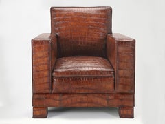 Genuine Alligator Club Chair Inspired by Jean-Michel Frank & Adnet by Old Plank