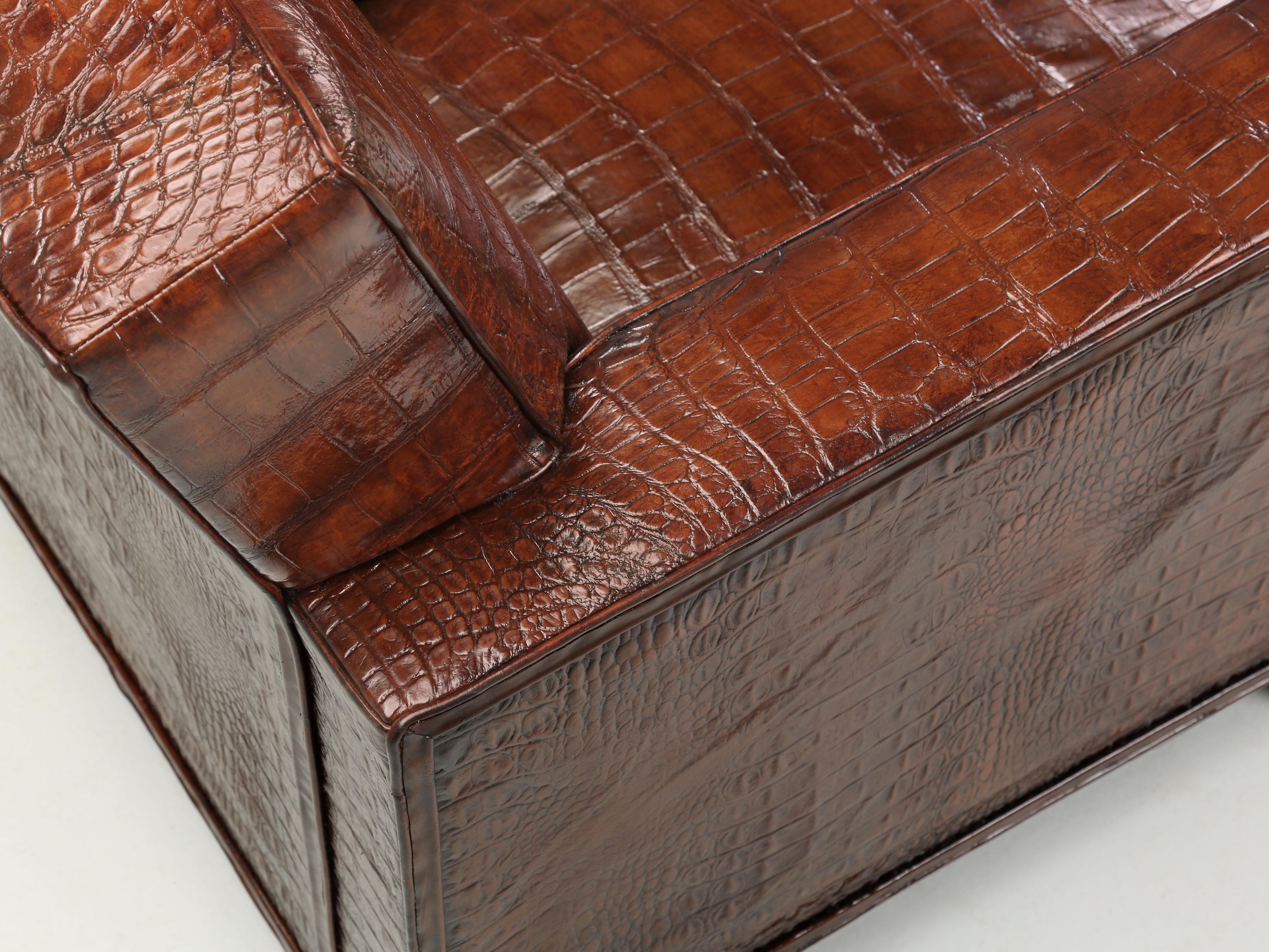 Genuine Alligator Club Chair Inspired by Jean-Michel Frank & Adnet by Old Plank 1