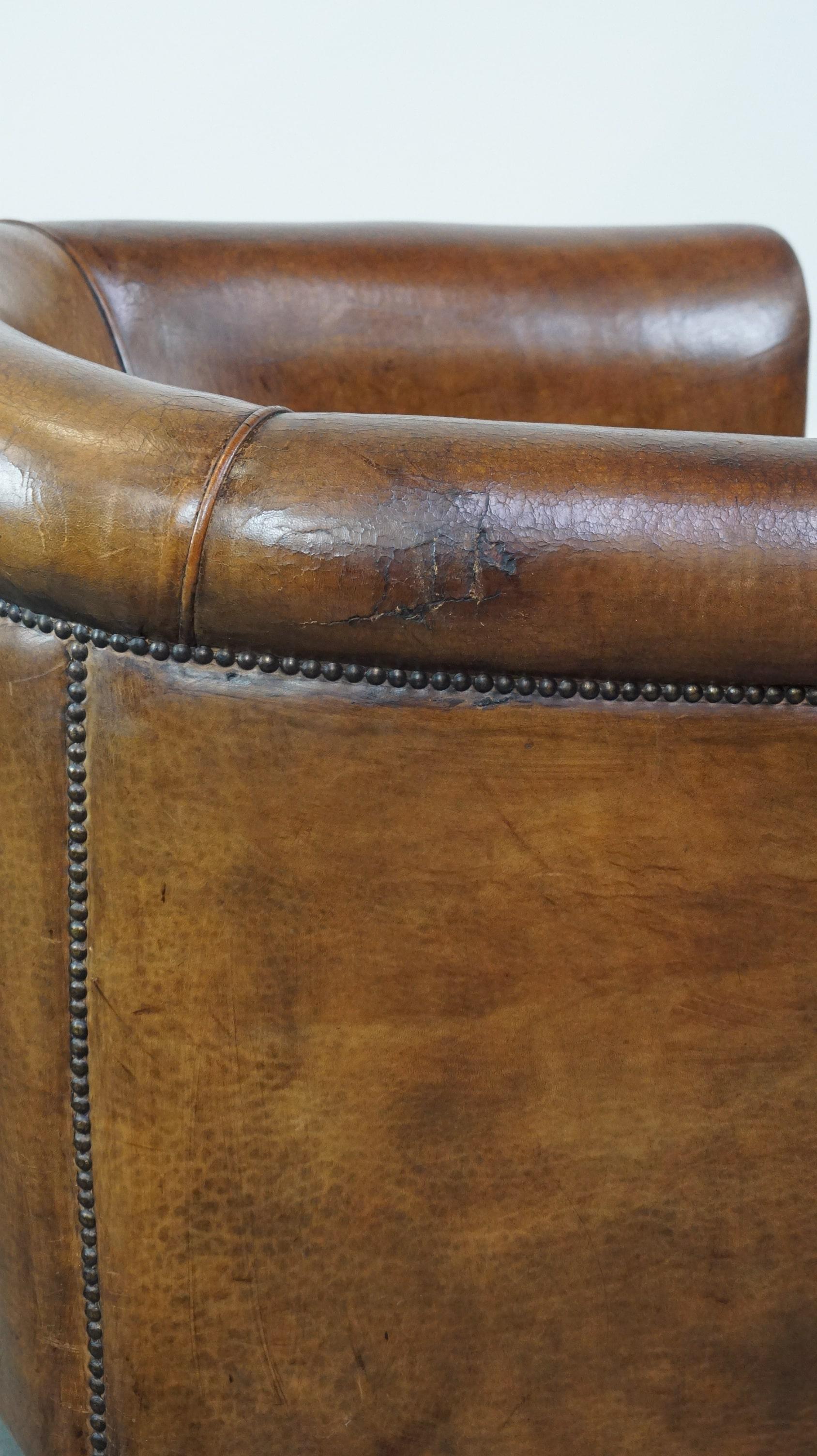 Club chair made of sheepskin leather with the most beautiful colors For Sale 3