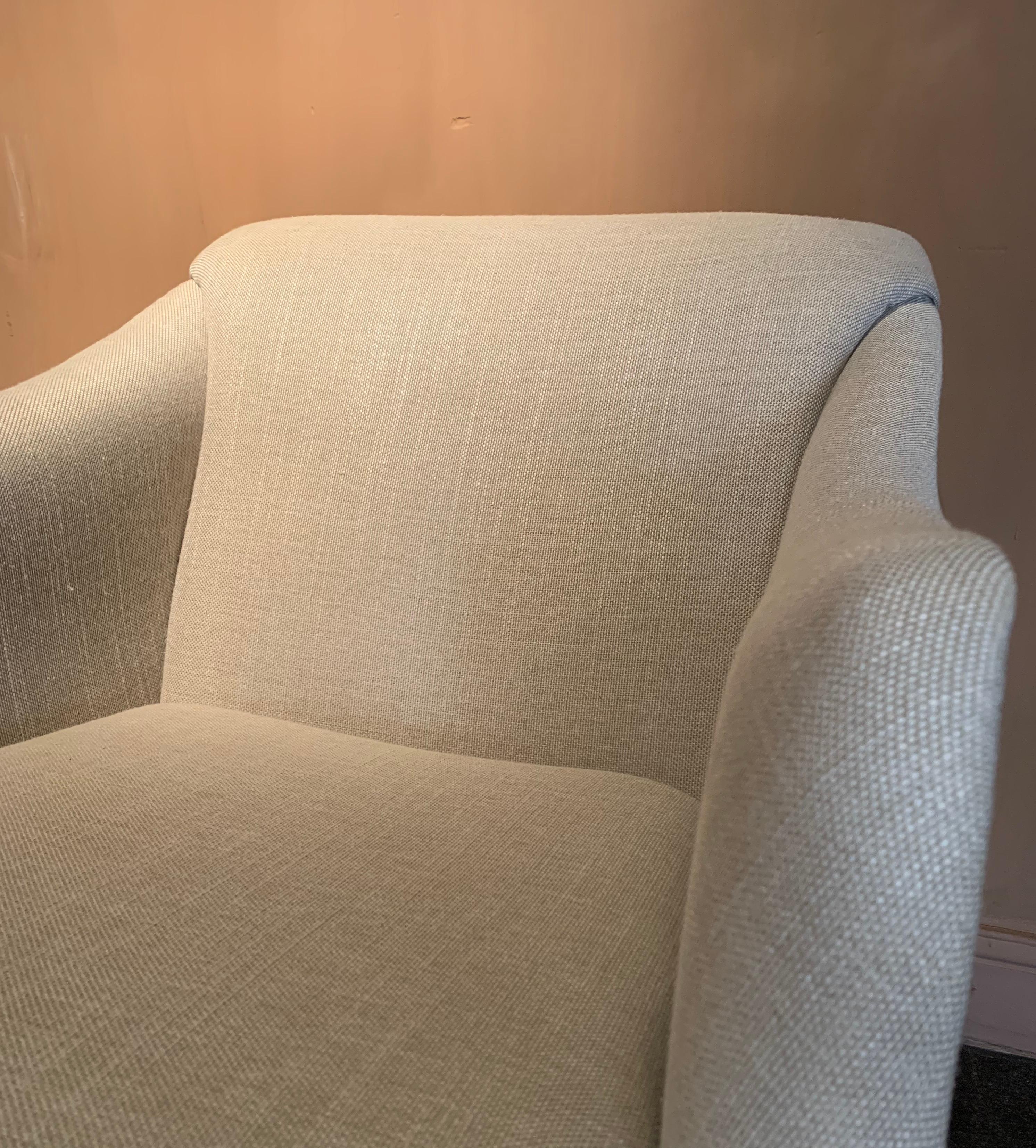 Linen Club Chair Mauro For Sale