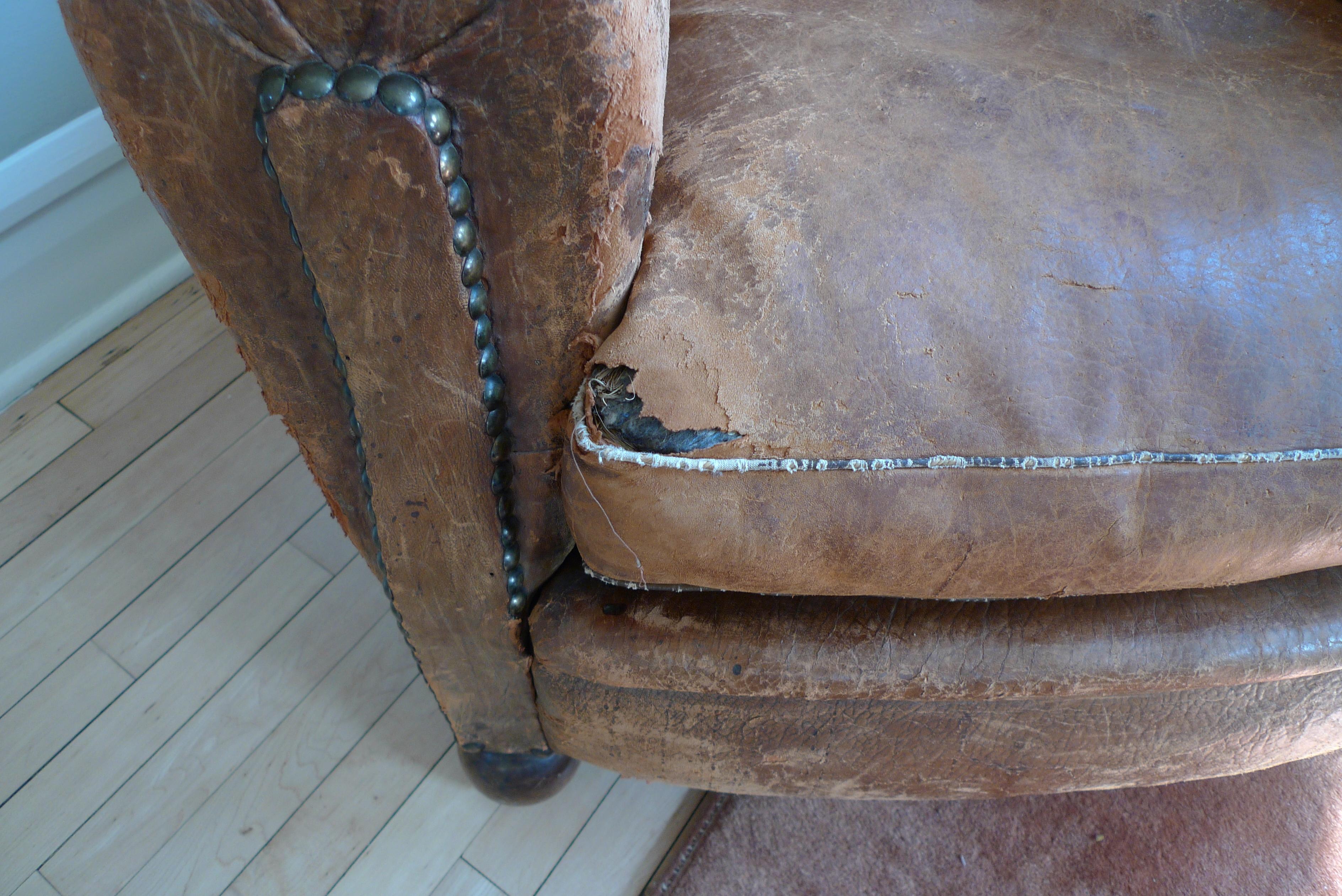 Mid-20th Century Club Chair of Leather from France, circa 1930s