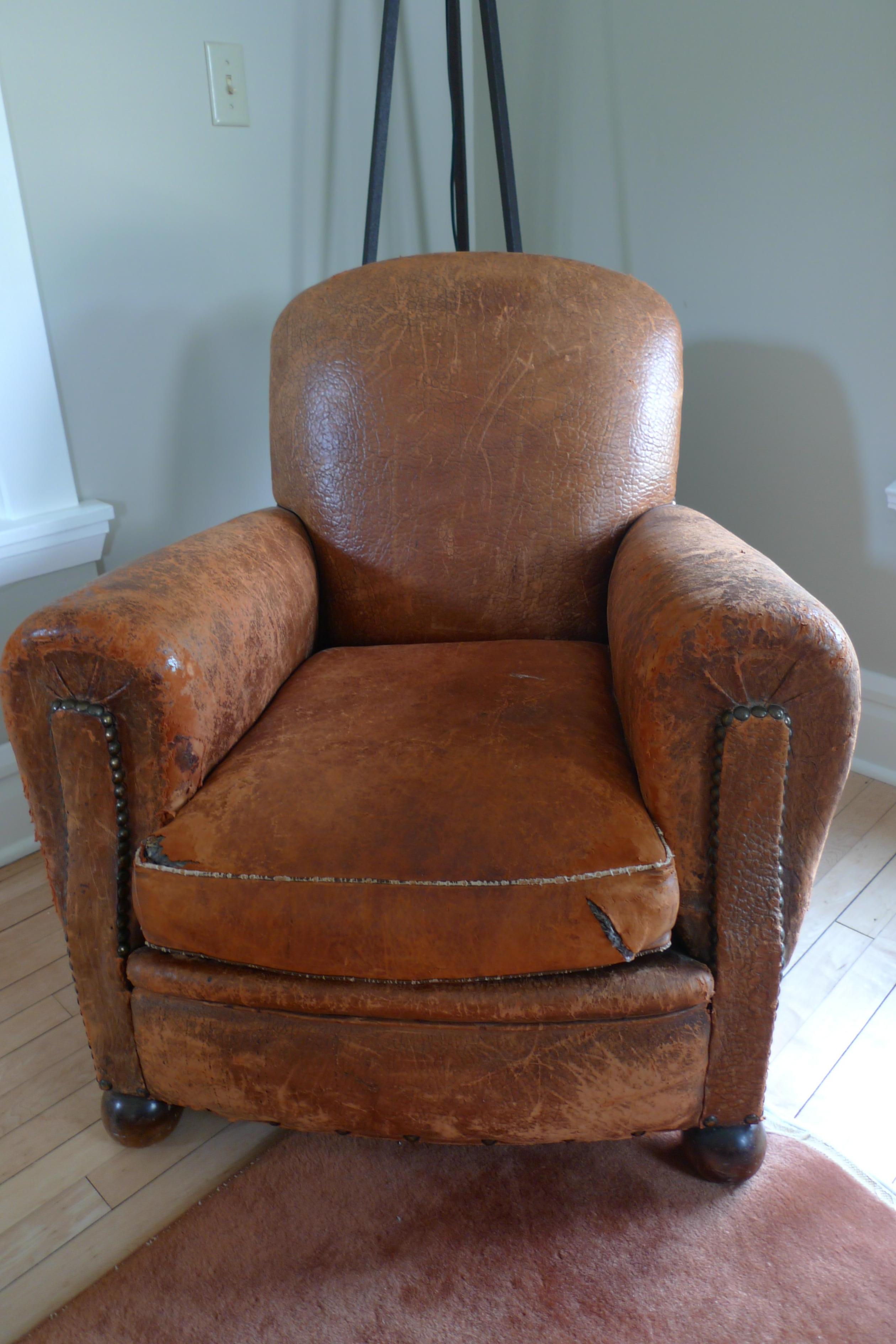 Club Chair of Leather from France, circa 1930s 2