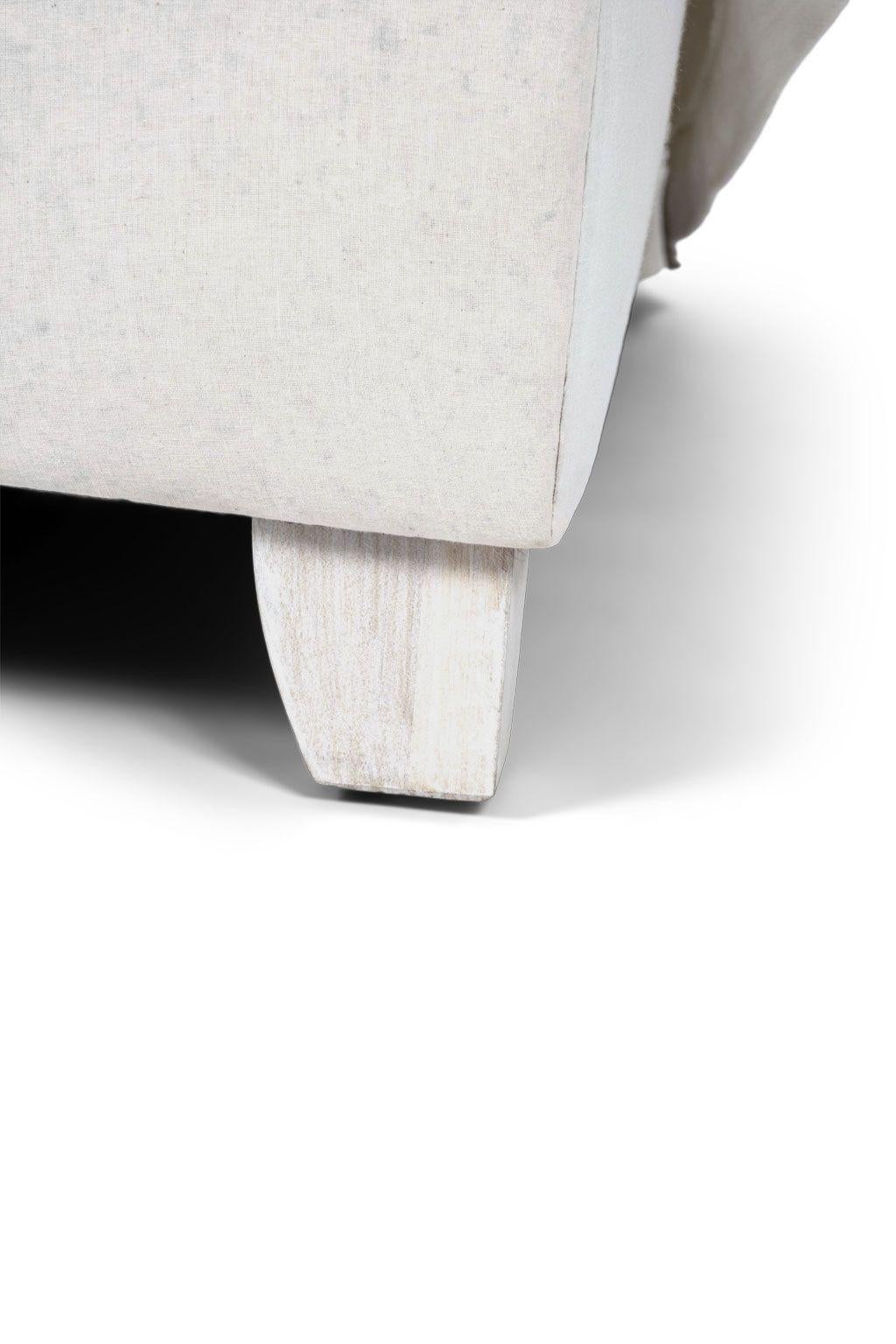 Club Chair Slipcovered in White Linen 2
