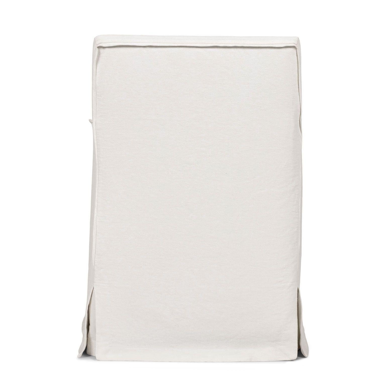 Club Chair Slipcovered in White Linen 3