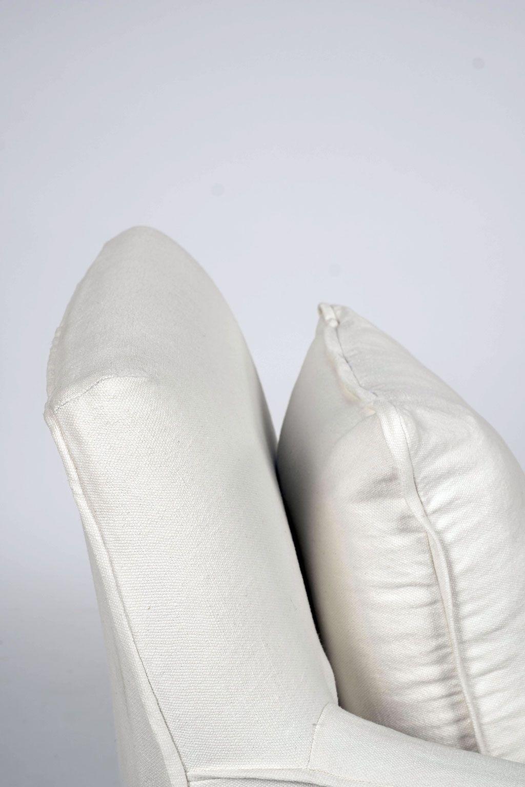 Club Chair Slipcovered in White Linen 4