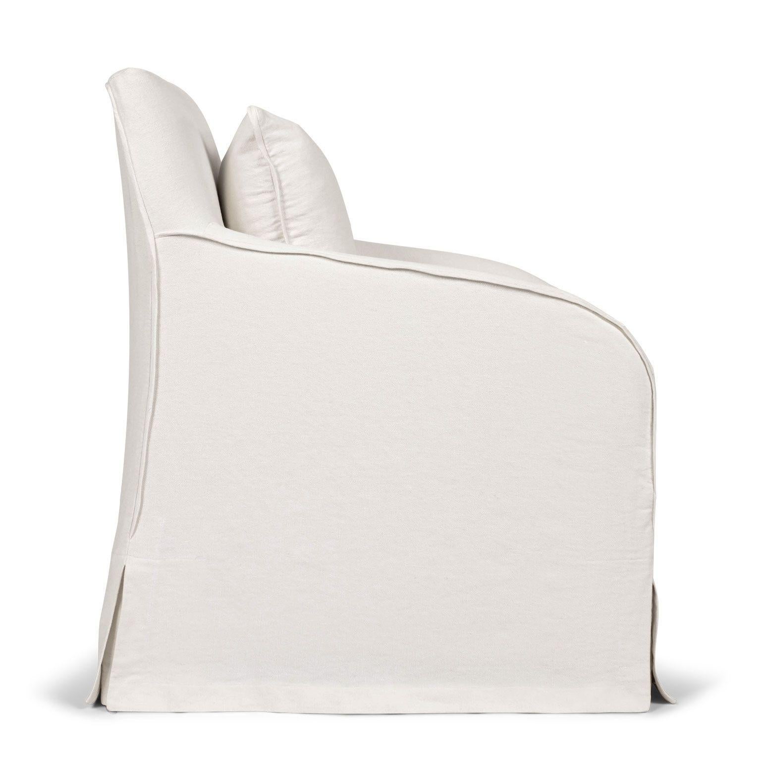Club Chair Slipcovered in White Linen 6