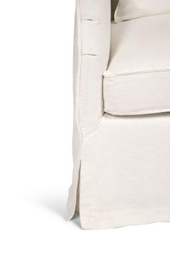 Club Chair Slipcovered in White Linen