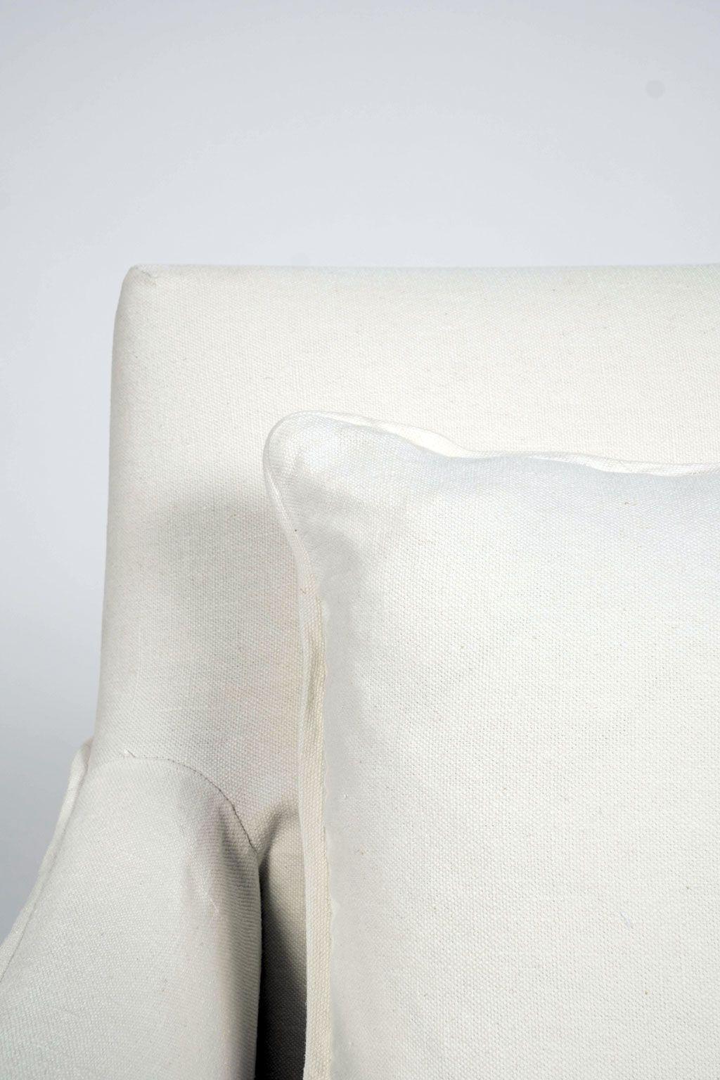 French Provincial Club Chair Slipcovered in White Linen