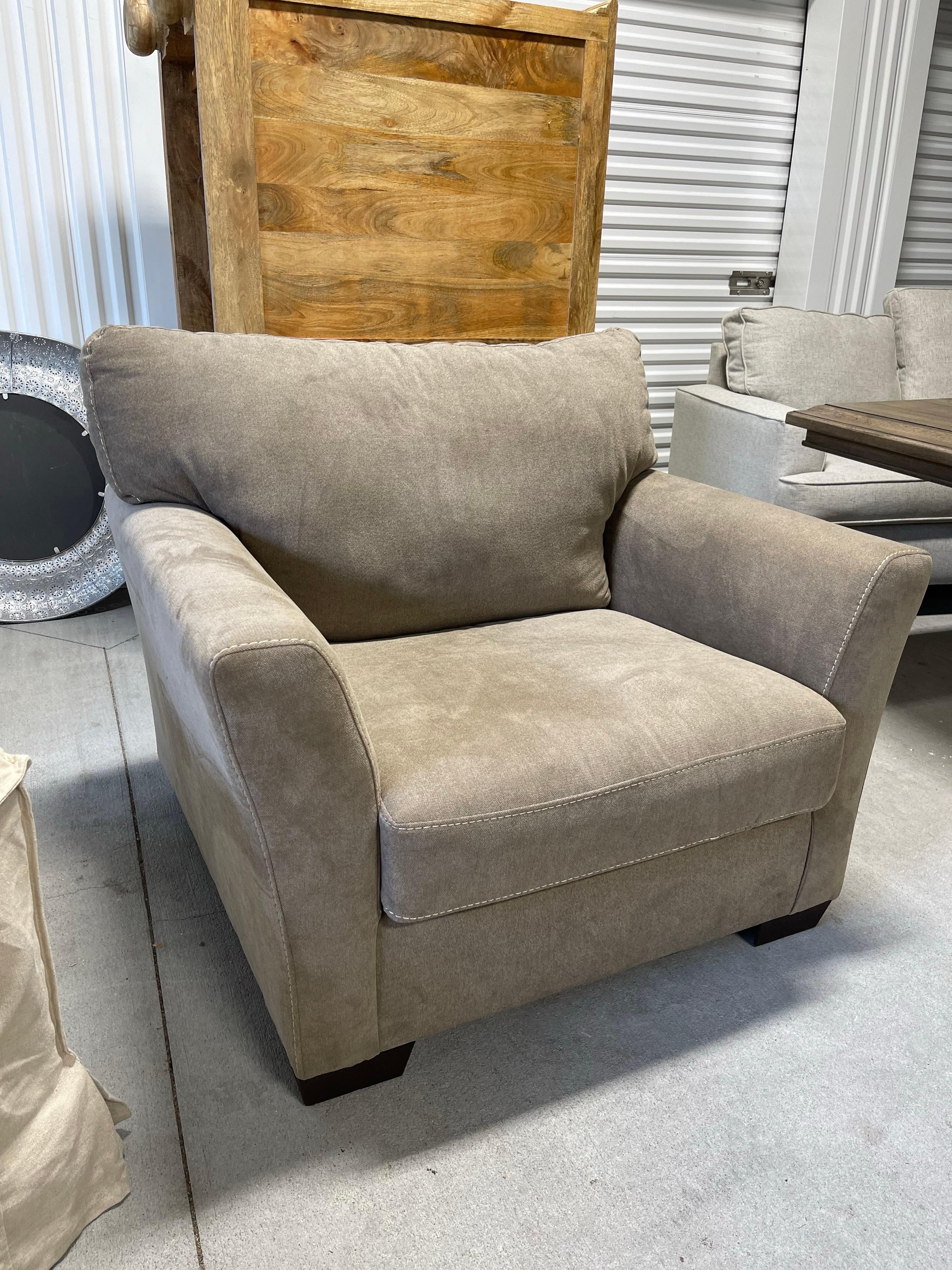 Large Upholstered Club Chair, 21st Century.  Fabric similar to mohair