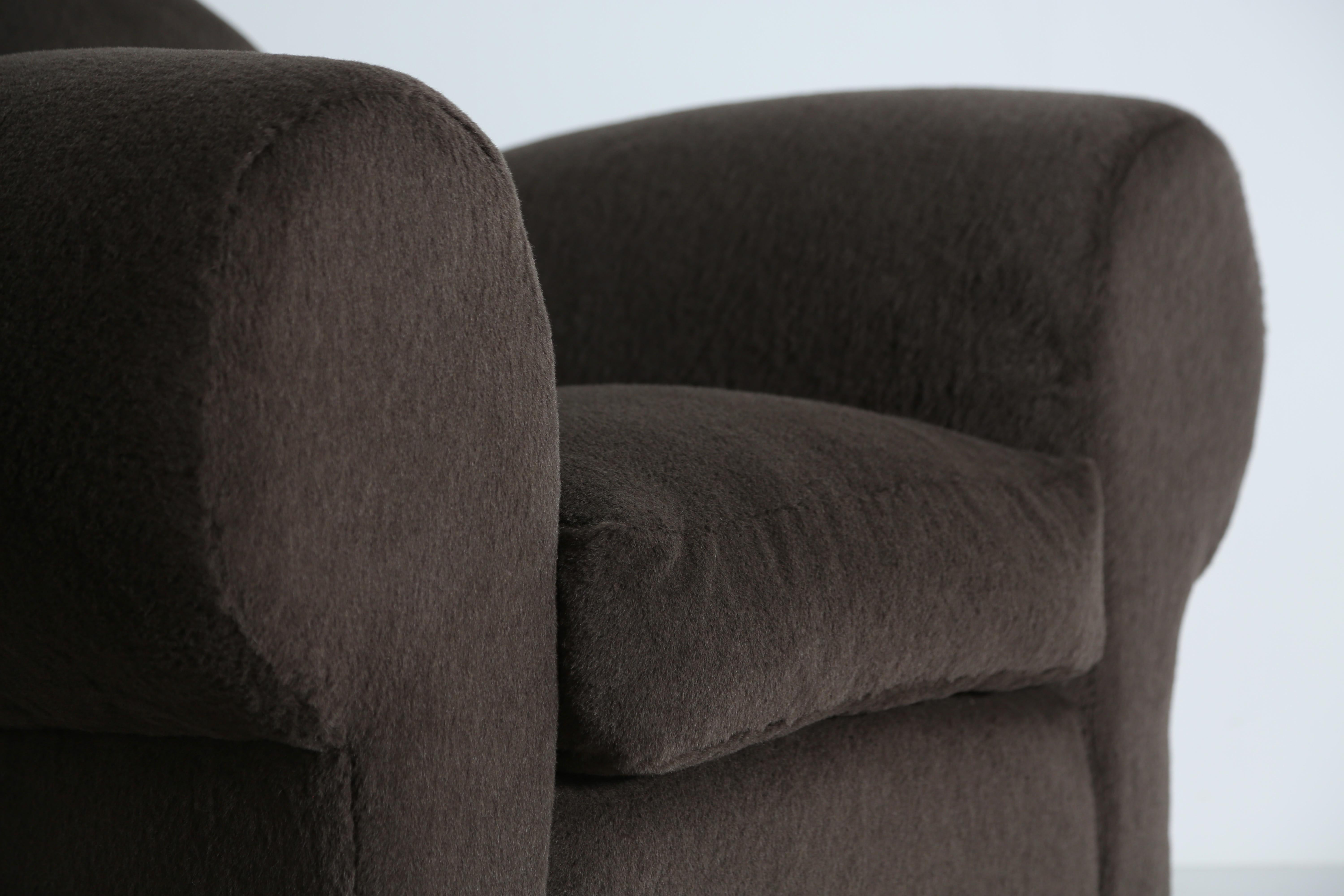 Clubsessel, gepolstert mit reinem Alpaka im Angebot 4