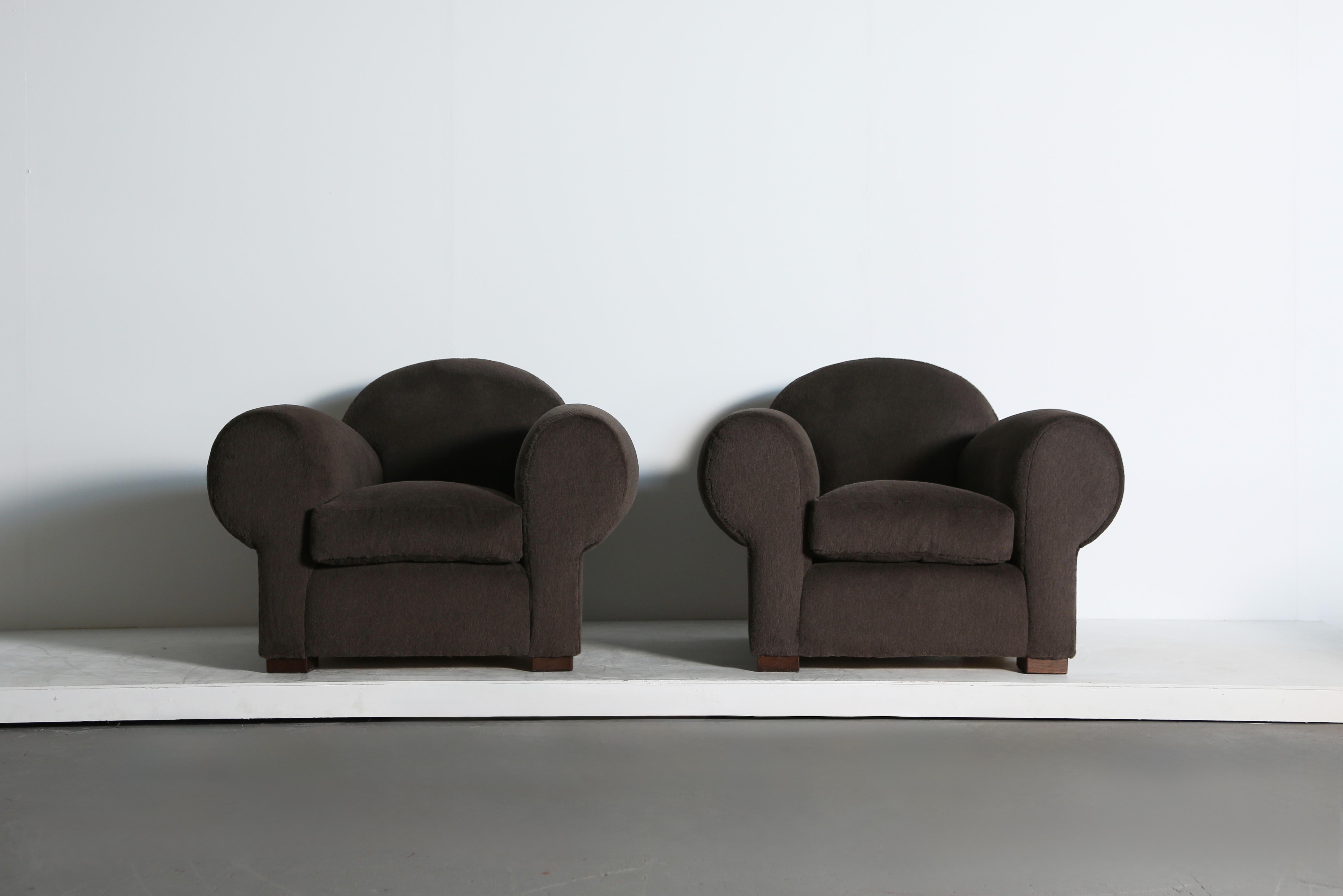 Clubsessel, gepolstert mit reinem Alpaka im Angebot 5