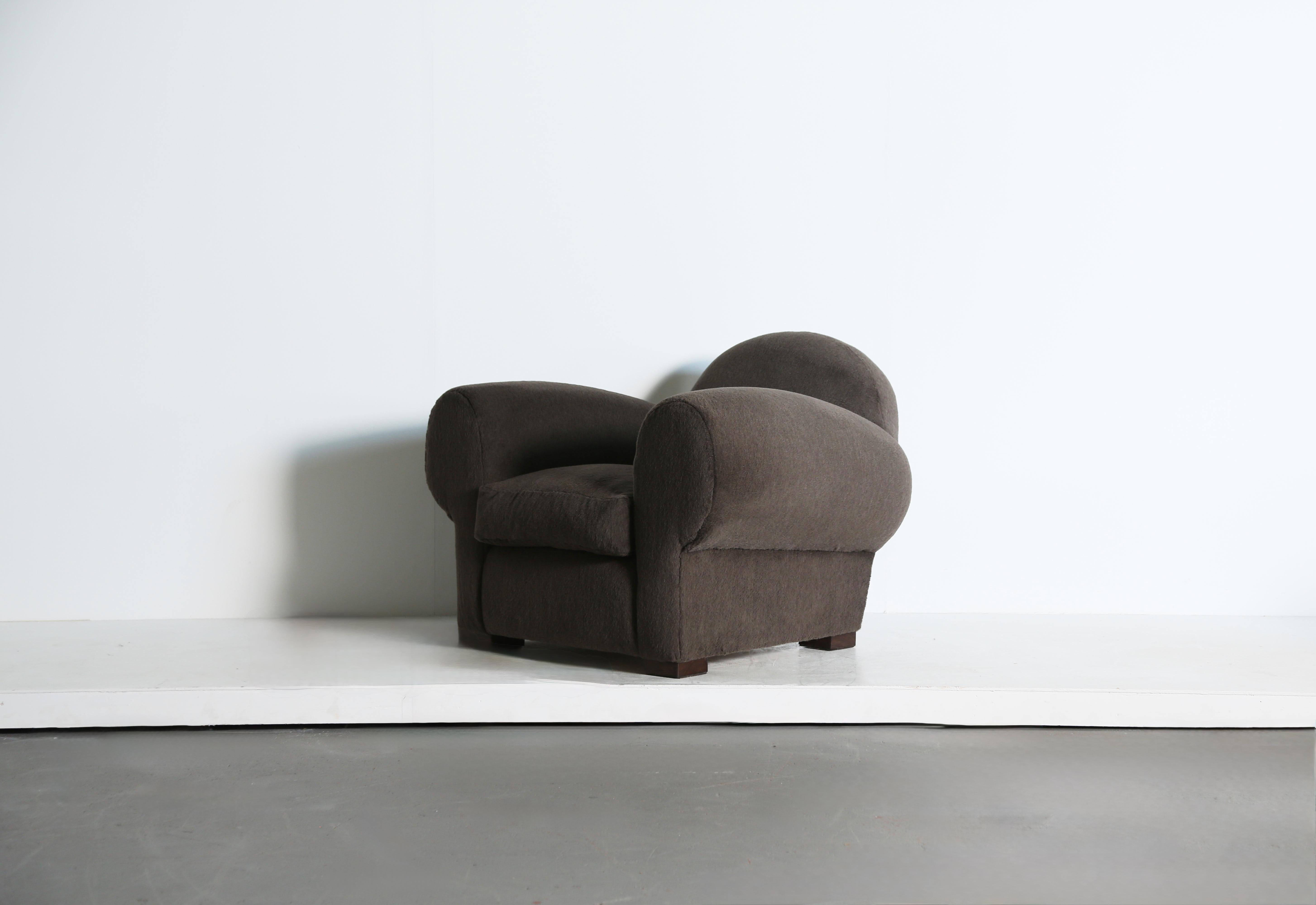 Clubsessel, gepolstert mit reinem Alpaka (Britisch) im Angebot