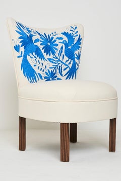 Club Chair with Artisan Embroidery