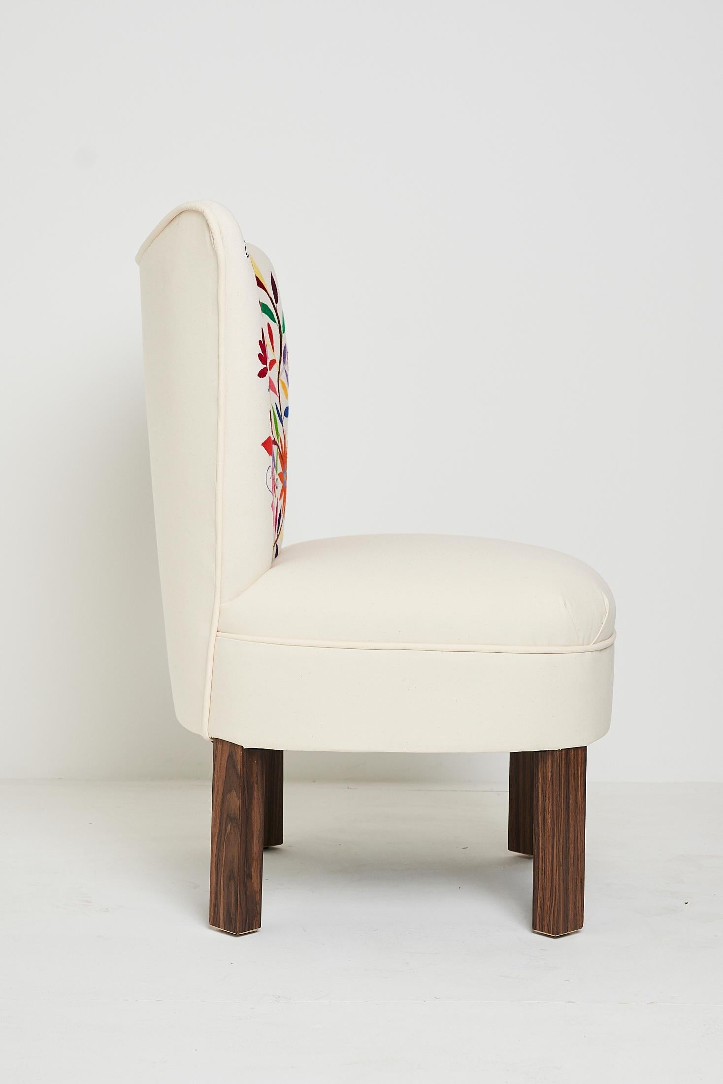 Club Chair with Artisan Embroidery For Sale 1