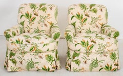 Club Chairs, Elsie de Wolfe Botanical Slipcovers