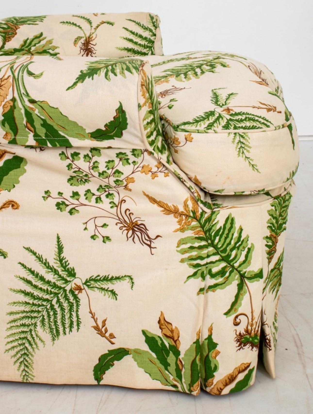 Fabric Club Chairs, Elsie de Wolfe Botanical Slipcovers