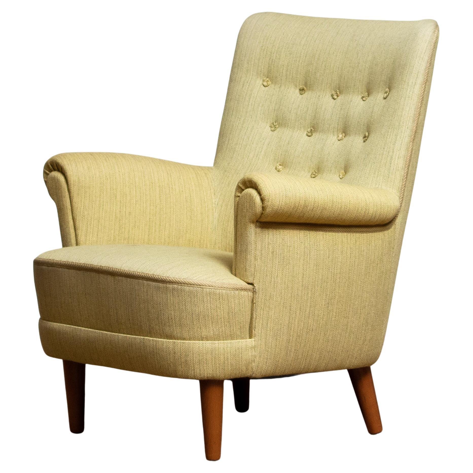 Club Easy Arm Lounge Chair "Samsas" by Carl Malmsten for OH Sjogren, 1950s