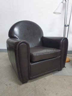 Fauteuils Club en cuir de style ART DECO, années 1970, Europe