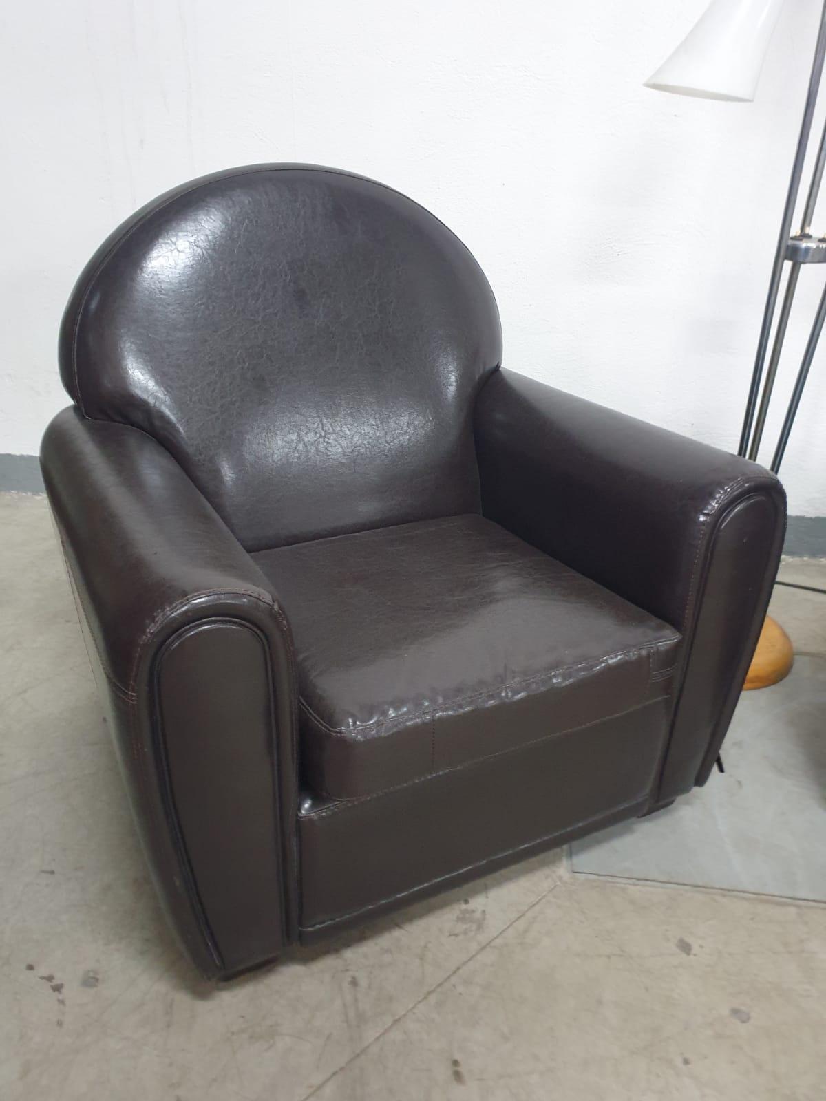 Art Deco Club leather Armchairs in ART DECO style, 1970s, Europe For Sale
