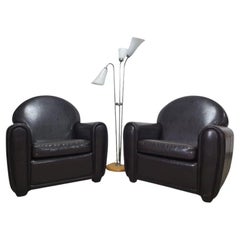Club leather Armchairs in ART DECO style, 1970s, Europe
