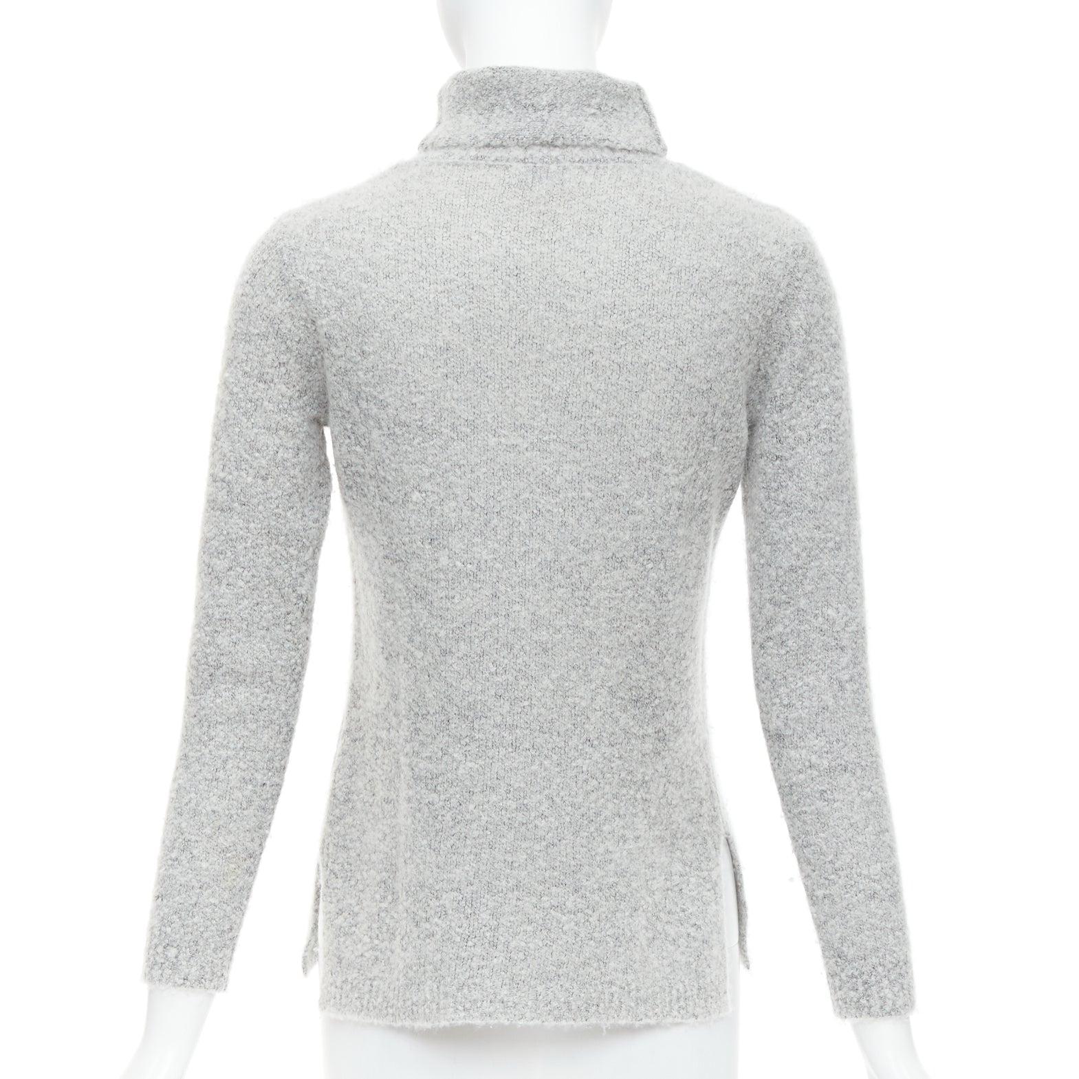 Pull long CLUB MONACO gris à col roulé 100 % cachemire XS Pour femmes en vente
