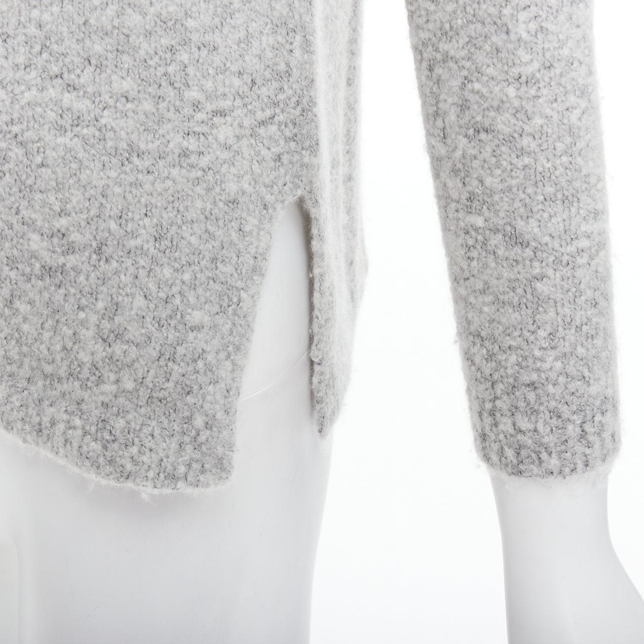 Pull long CLUB MONACO gris à col roulé 100 % cachemire XS en vente 2