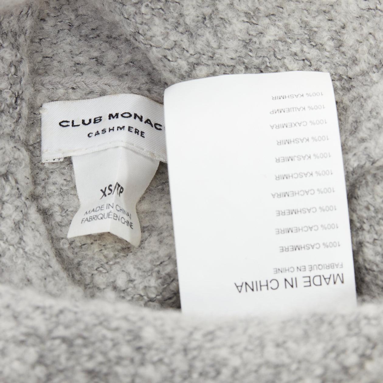 Pull long CLUB MONACO gris à col roulé 100 % cachemire XS en vente 3