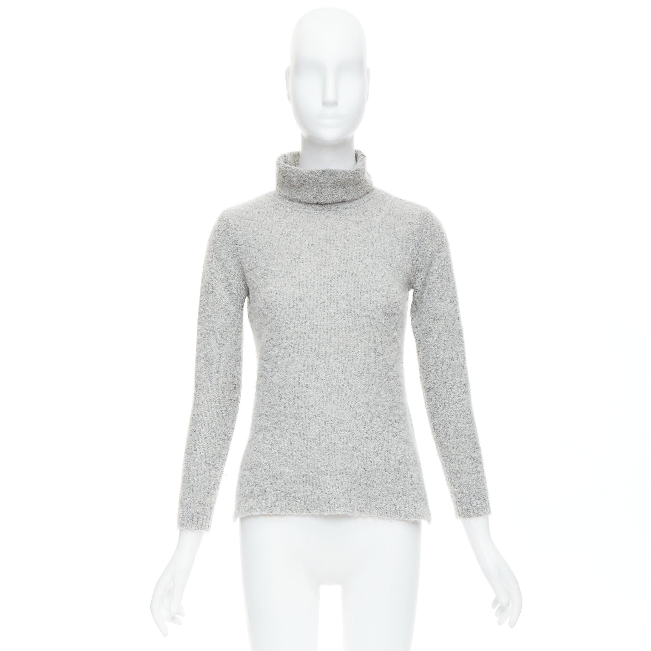 Pull long CLUB MONACO gris à col roulé 100 % cachemire XS en vente 4