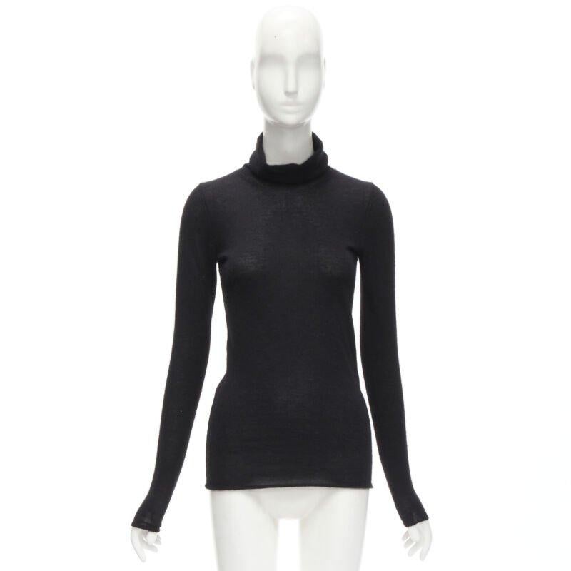 CLUB MONACO 100% cachemire italien pull noir à col roulé et manches longues S en vente 5