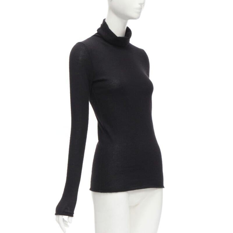 Noir CLUB MONACO 100% cachemire italien pull noir à col roulé et manches longues S en vente