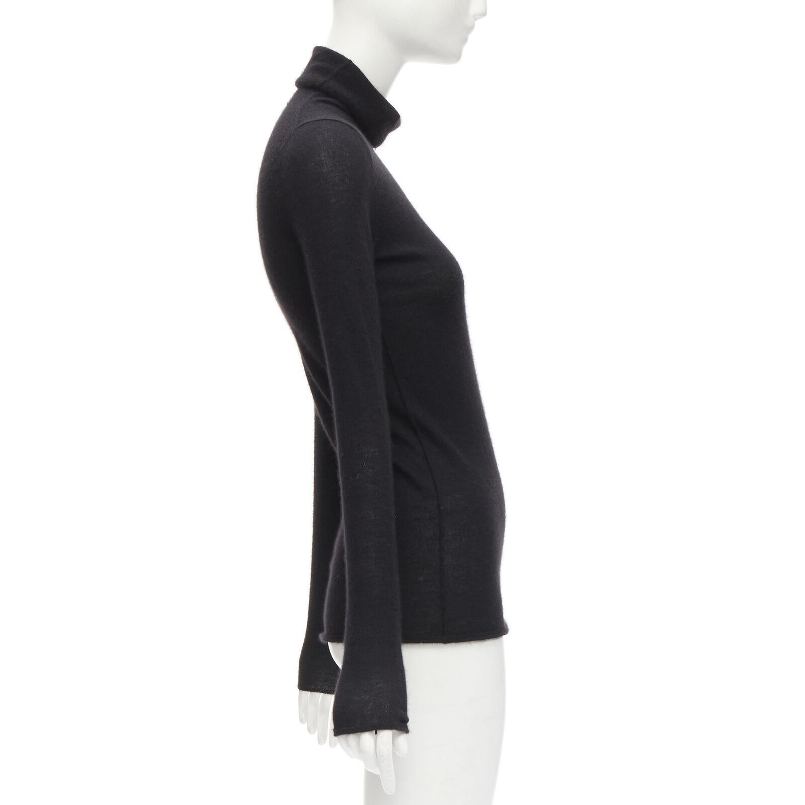 Women's CLUB MONACO 100% Italian cashmere black turtleneck long sleeves sweater S For Sale