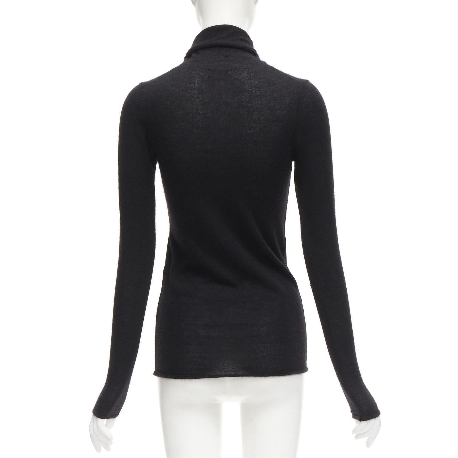 CLUB MONACO 100% Italian cashmere black turtleneck long sleeves sweater S For Sale 1