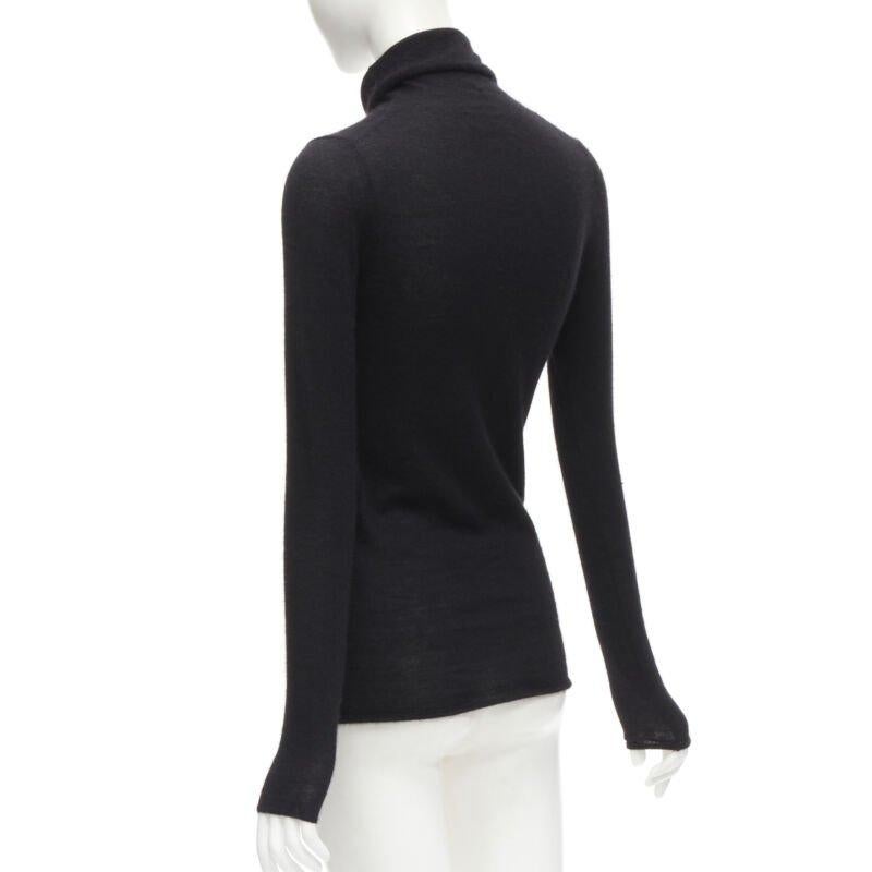 CLUB MONACO 100% cachemire italien pull noir à col roulé et manches longues S en vente 1