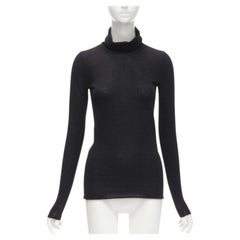 CLUB MONACO 100% Italian cashmere black turtleneck long sleeves sweater S