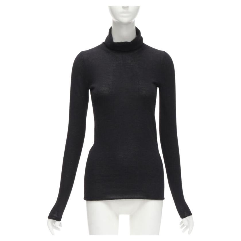 CLUB MONACO 100% cachemire italien pull noir à col roulé et manches longues S