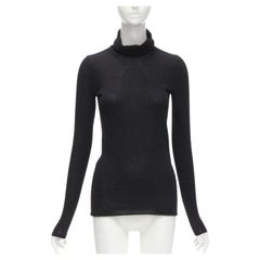 CLUB MONACO 100% Italian cashmere black turtleneck long sleeves sweater S