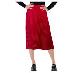 Club Monaco Red Midi Pleated Skirt Size S