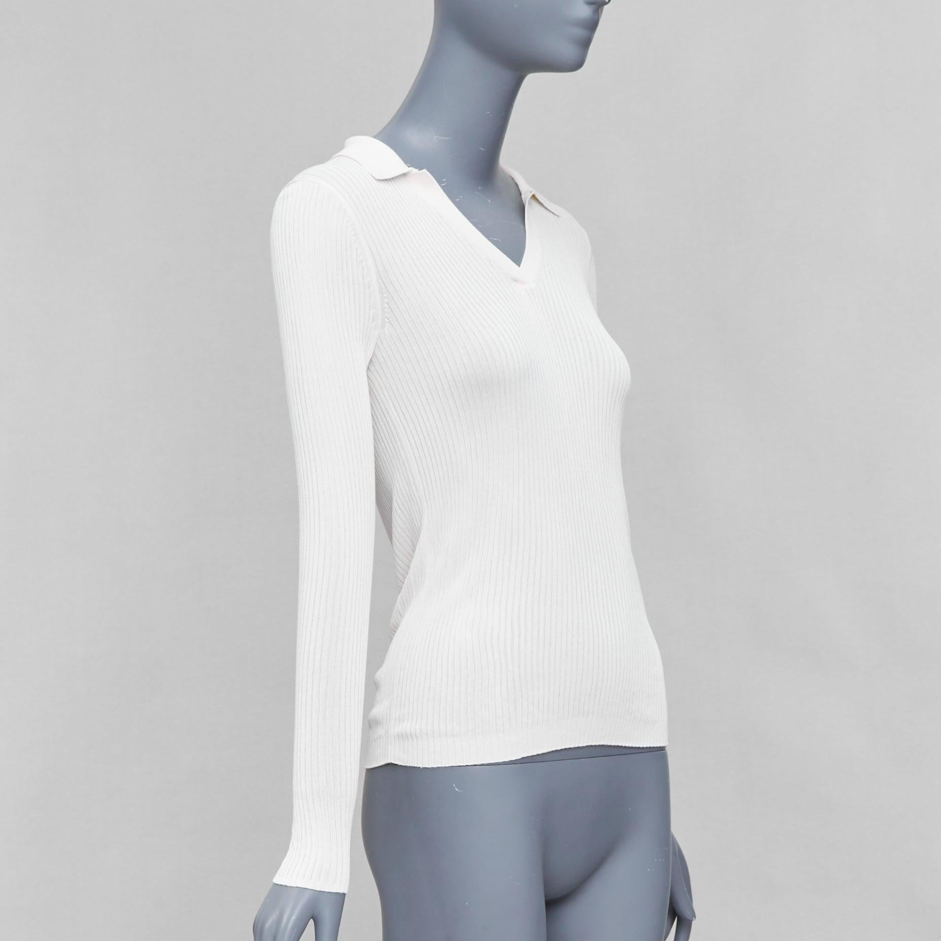 Bianco CLUB MONACO Set di 2 polo a coste bianche e crema XS in vendita