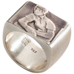 Club One Ring in Sterling Silver by Anne Fischer, 1998