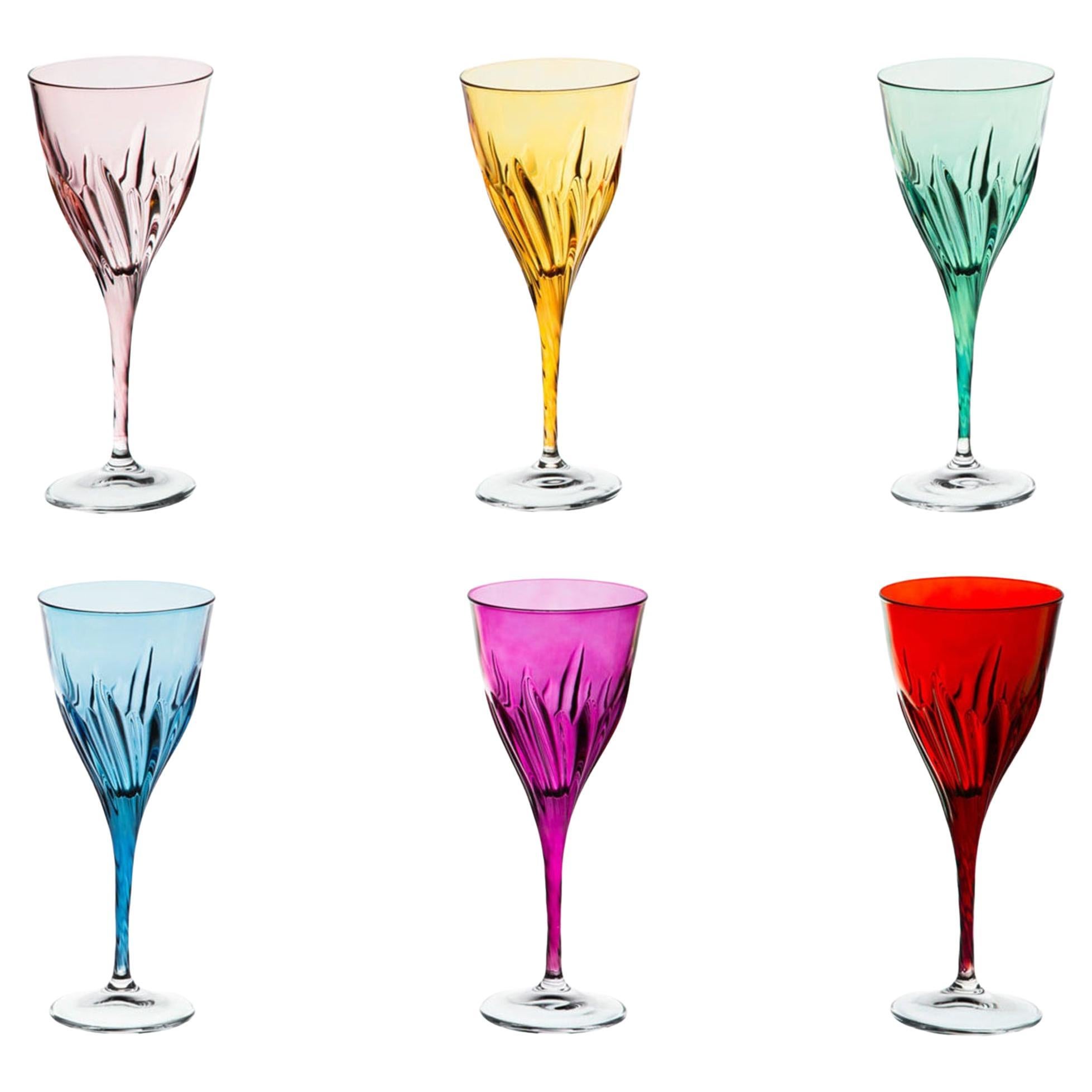 Club Set of 6 Water Stem Glasses For Sale