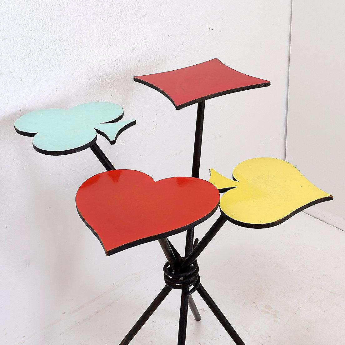 Clubs, spades, hearts, diamonds plant holder - Italy 1960s For Sale 8