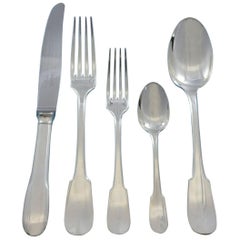 Cluny by Christofle France Silverplate Flatware Service for 12 Set 61 Pcs Dinner